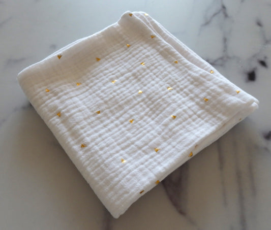 CHARLIE - Le lange indispensable | blanc doré