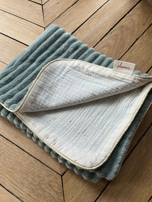 CÉLESTE - La Couverture Bébé Ultra Douce | VERT & Blé