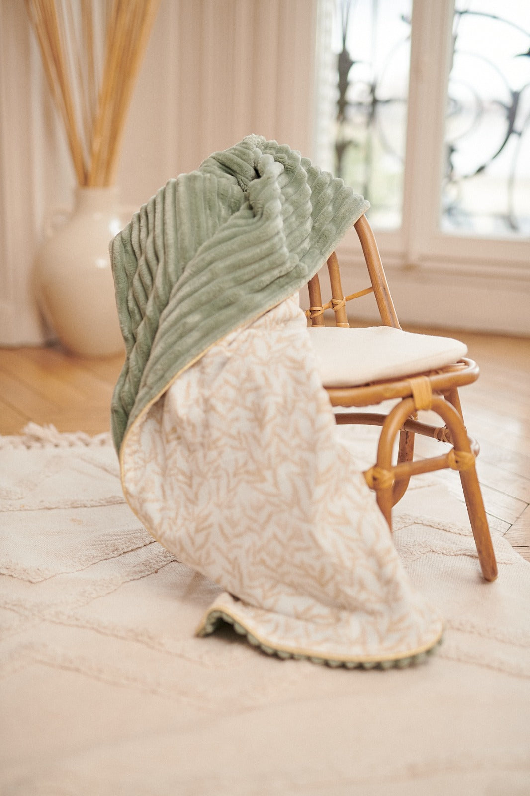 CÉLESTE - La Couverture Bébé Ultra Douce | VERT & Blé